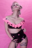 Chiquita Crop, Knickers, Latex Clothing, Ruffled, Tops, bottoms, cropped, spotted, women's